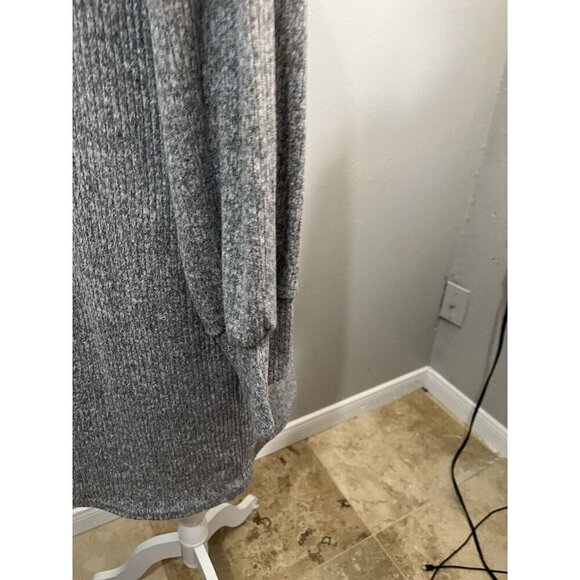 J For Justify Sweater Dress Cowl Neck Ribbed Puff Sleeve Gray Size XL - Picture 5 of 12